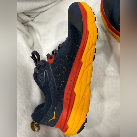 HOKA ONE ONE  CHALLENGER ATR 6 Navy/Orange  and Red Athletic Shoes Size 9.5 - Picture 2 of 9